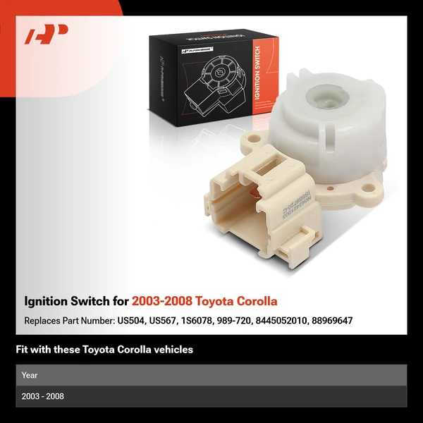Ignition Switch for 2003-2008 Toyota Corolla