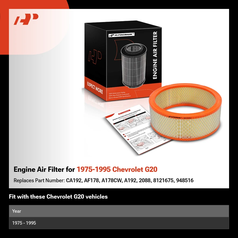 Engine Air Filter for 1975-1995 Chevrolet G20