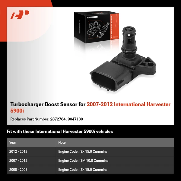 Turbocharger Boost Sensor for 2007-2012 International Harvester 5900i