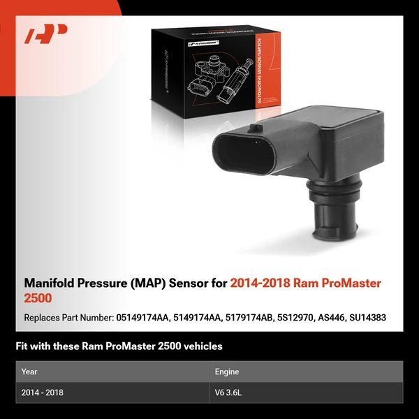 Manifold Pressure (MAP) Sensor for 2014-2018 Ram ProMaster 2500