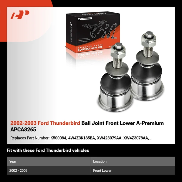 2002-2003 Ford Thunderbird Ball Joint Front Lower A-Premium APCA8265