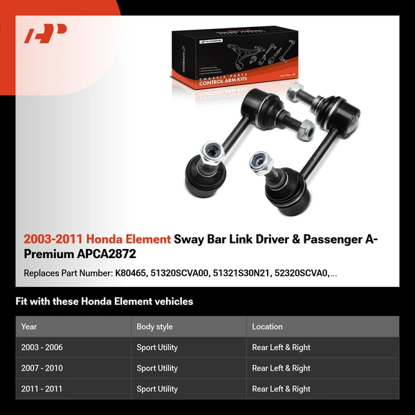 2003-2011 Honda Element Sway Bar Link Driver & Passenger A-Premium APCA2872