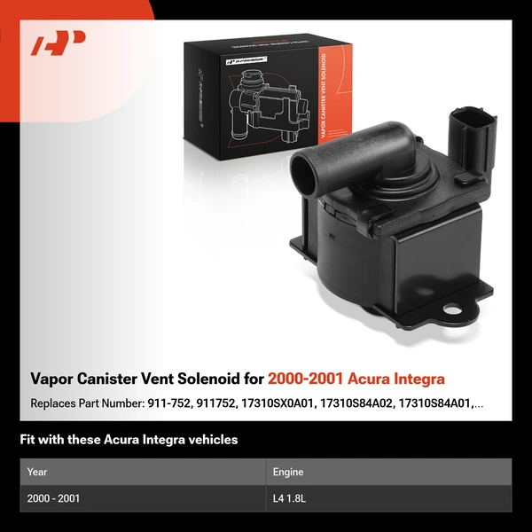 Vapor Canister Vent Solenoid for 2000-2001 Acura Integra