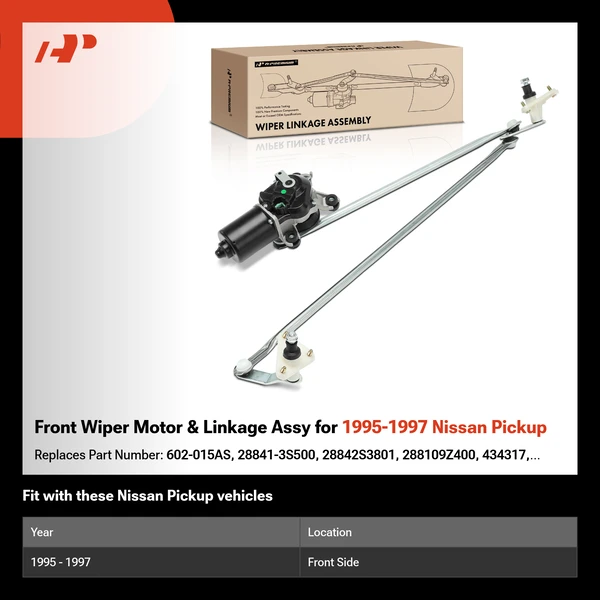 Front Wiper Motor & Linkage Assy for 1995-1997 Nissan Pickup