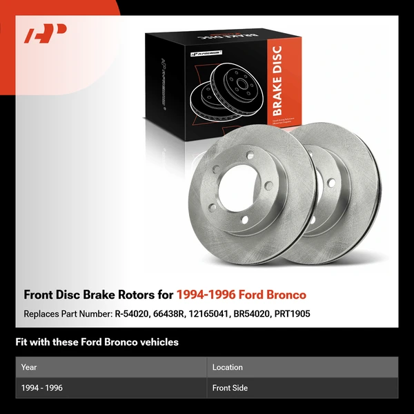 Front Disc Brake Rotors for 1994-1996 Ford Bronco
