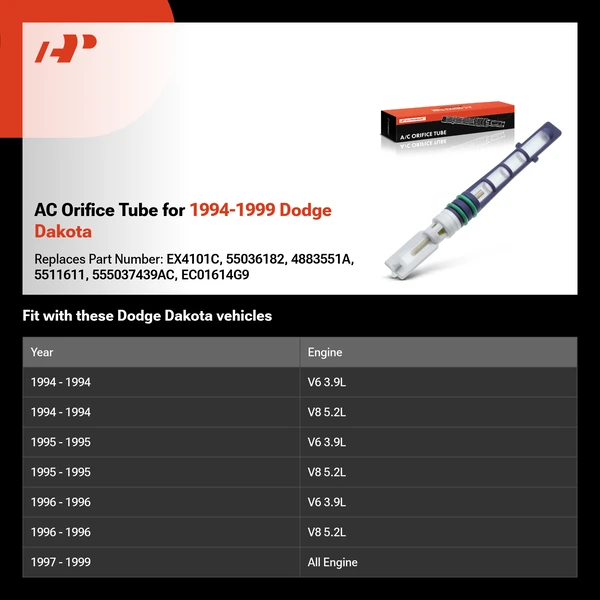 AC Orifice Tube for 1994-1999 Dodge Dakota