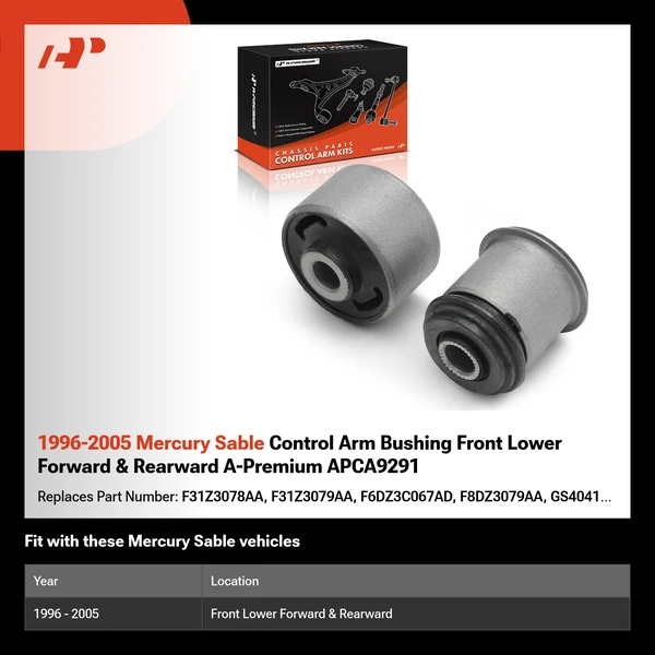 1996-2005 Mercury Sable Control Arm Bushing Front Lower Forward & Rearward A-Premium APCA9291