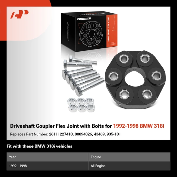 Driveshaft Coupler Flex Joint with Bolts for 1992-1998 BMW 318i