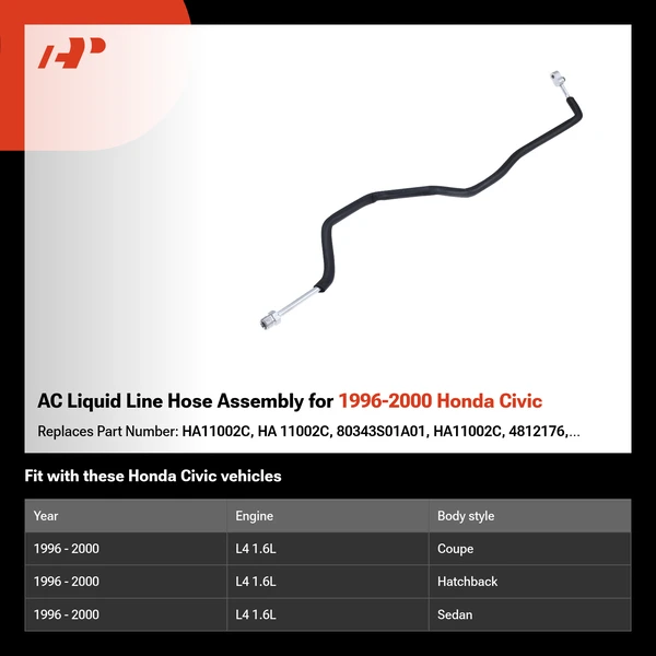 AC Liquid Line Hose Assembly for 1996-2000 Honda Civic