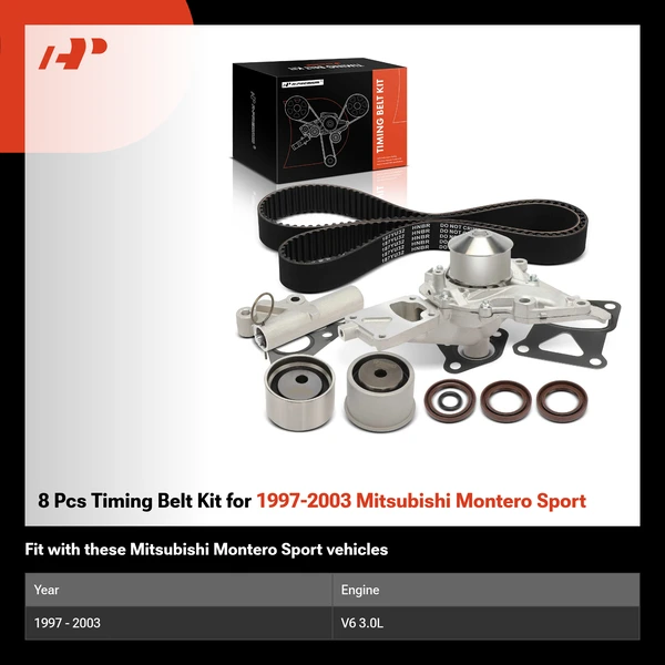 8 Pcs Timing Belt Kit for 1997-2003 Mitsubishi Montero Sport