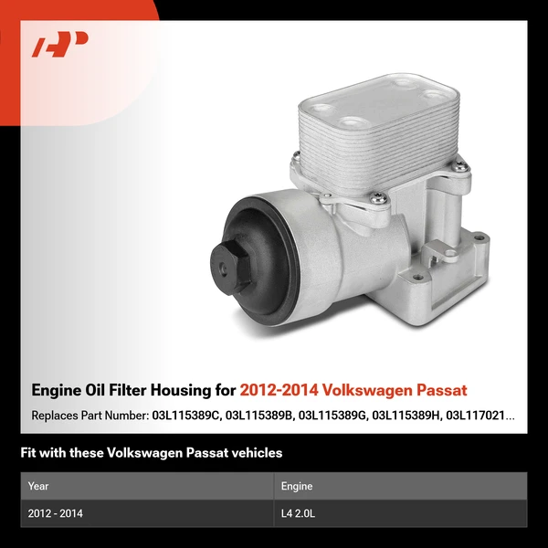Engine Oil Filter Housing for 2012-2014 Volkswagen Passat
