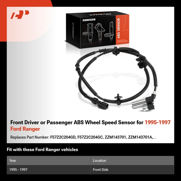 Front Driver or Passenger ABS Wheel Speed Sensor for 1995-1997 Ford Ranger