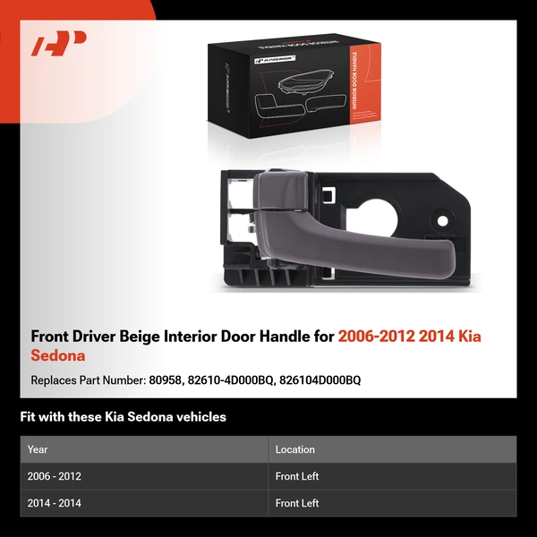 Front Driver Beige Interior Door Handle for 2006-2012 2014 Kia Sedona