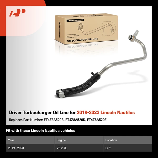 Driver Turbocharger Oil Line for 2019-2023 Lincoln Nautilus