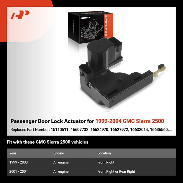 Passenger Door Lock Actuator for 1999-2004 GMC Sierra 2500