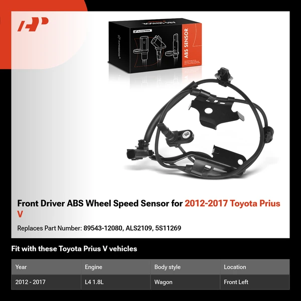 Front Driver ABS Wheel Speed Sensor for 2012-2017 Toyota Prius V