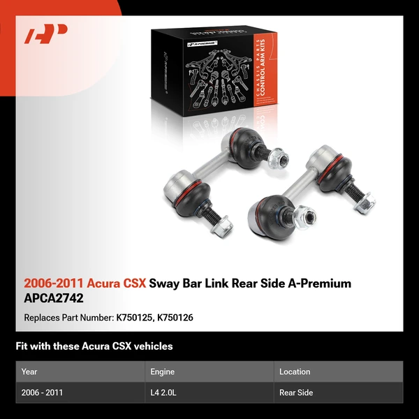 2006-2011 Acura CSX Sway Bar Link Rear Side A-Premium APCA2742