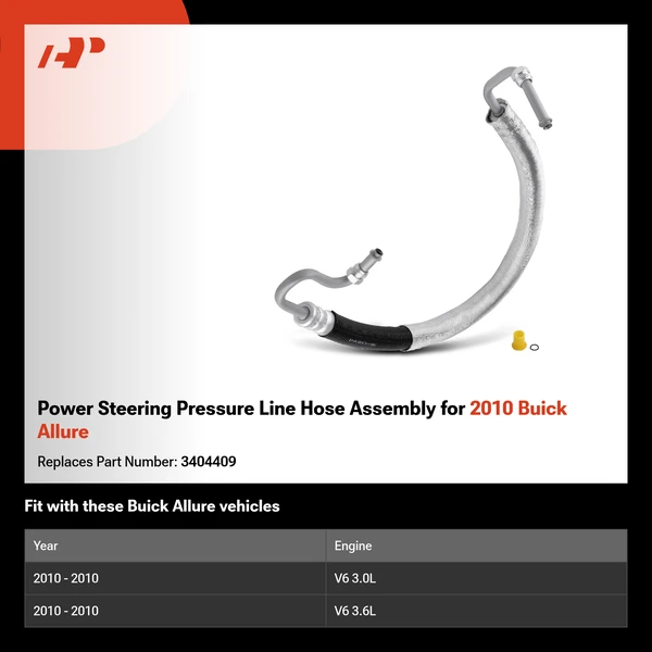 Power Steering Pressure Line Hose Assembly for 2010 Buick Allure