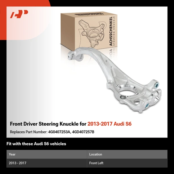Front Driver Steering Knuckle for 2013-2017 Audi S6