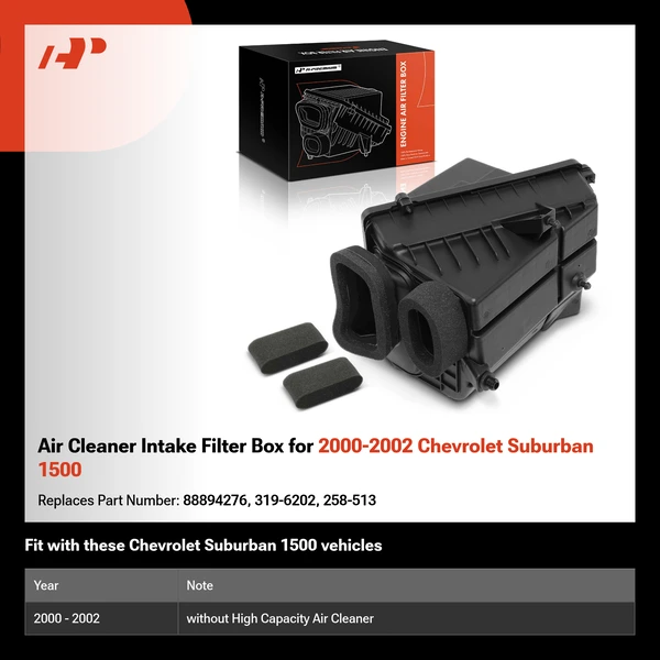Air Cleaner Intake Filter Box for 2000-2002 Chevrolet Suburban 1500