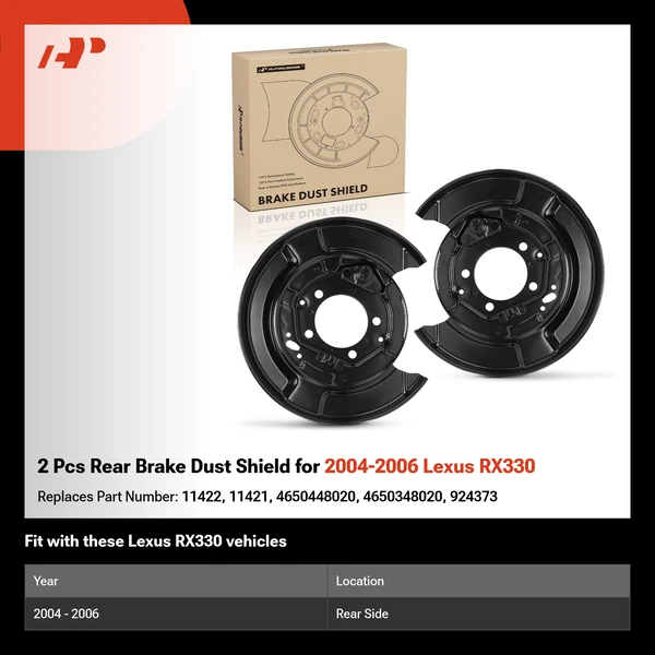 2 Pcs Rear Brake Dust Shield for 2004-2006 Lexus RX330