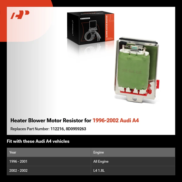 Heater Blower Motor Resistor for 1996-2002 Audi A4