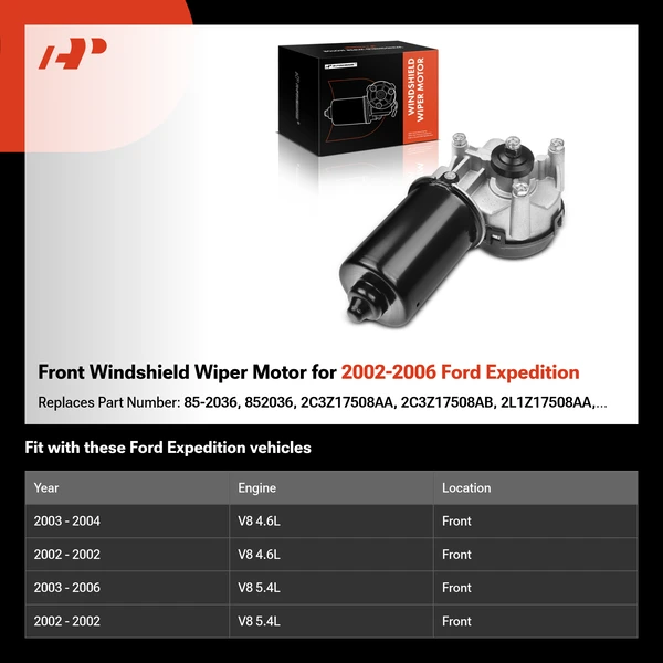 Front Windshield Wiper Motor for 2002-2006 Ford Expedition