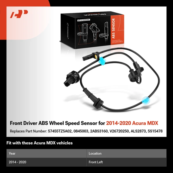 Front Driver ABS Wheel Speed Sensor for 2014-2020 Acura MDX