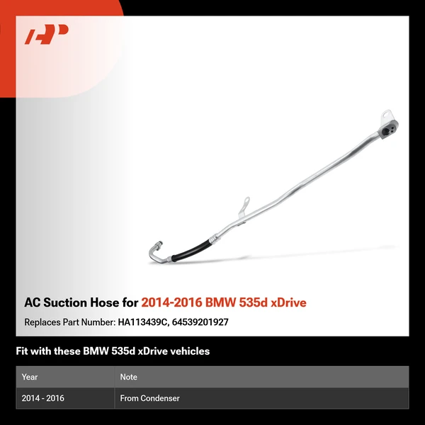 AC Suction Hose for 2014-2016 BMW 535d xDrive