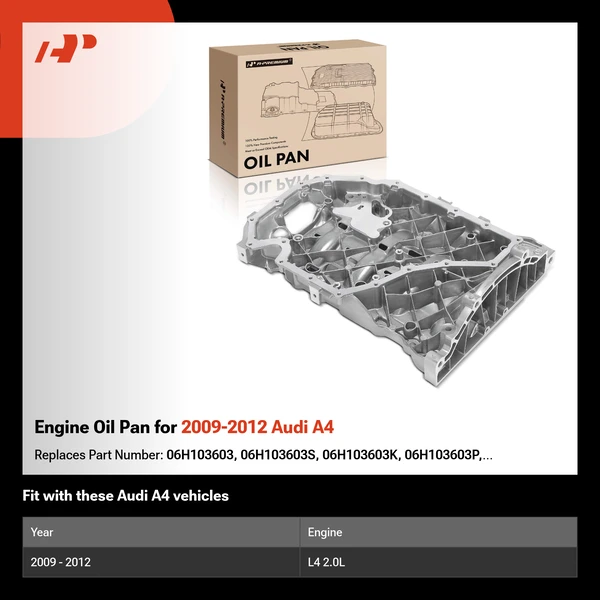 Engine Oil Pan for 2009-2012 Audi A4