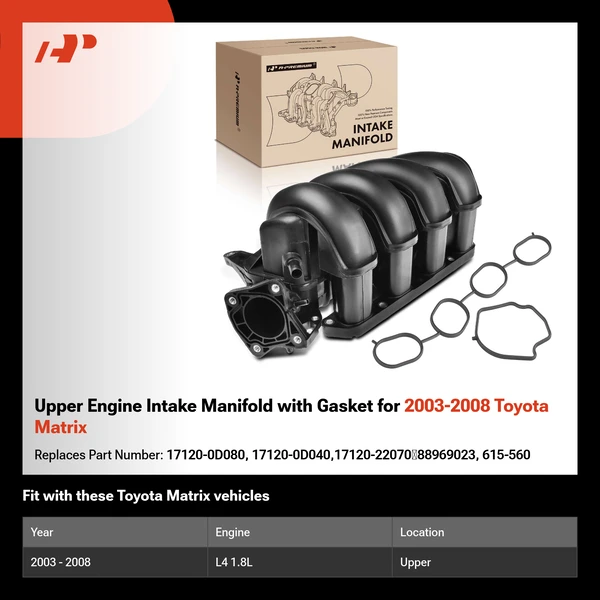 Upper Engine Intake Manifold with Gasket for 2003-2008 Toyota Matrix