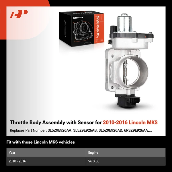 Throttle Body Assembly with Sensor for 2010-2016 Lincoln MKS