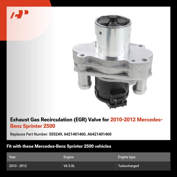 Exhaust Gas Recirculation (EGR) Valve for 2010-2012 Mercedes-Benz Sprinter 2500