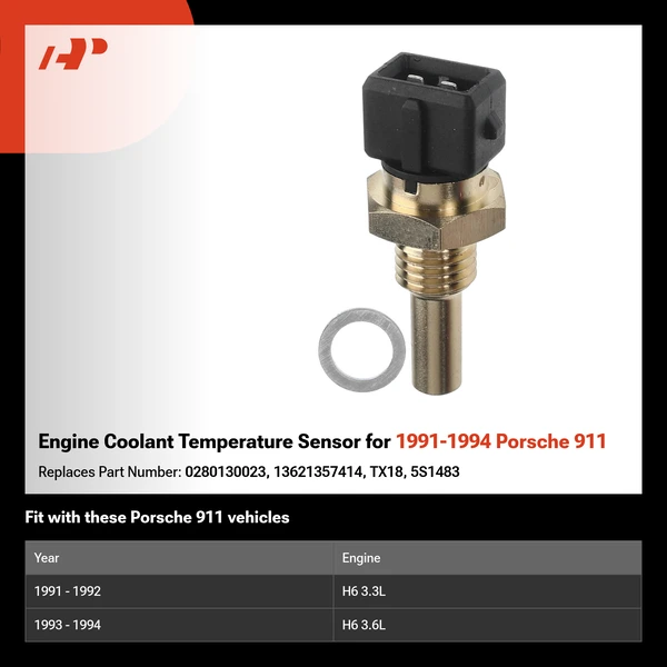Engine Coolant Temperature Sensor for 1991-1994 Porsche 911