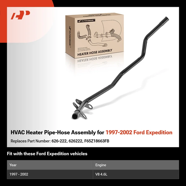 HVAC Heater Pipe-Hose Assembly for 1997-2002 Ford Expedition