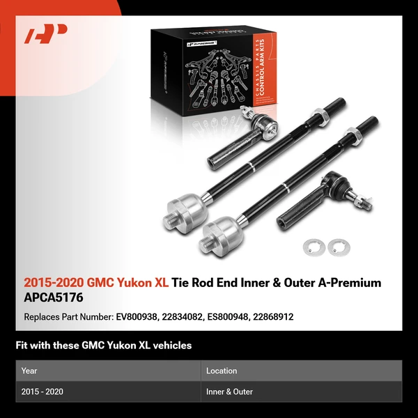 2015-2020 GMC Yukon XL Tie Rod End Inner & Outer A-Premium APCA5176