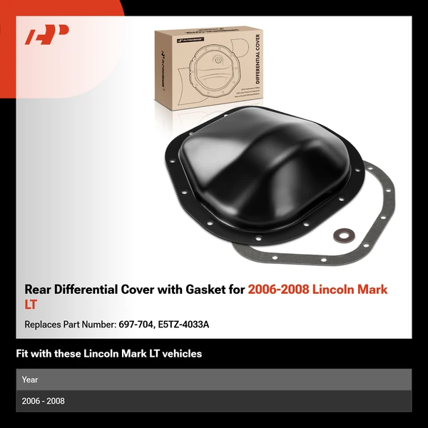 Rear Differential Cover with Gasket for 2006-2008 Lincoln Mark LT