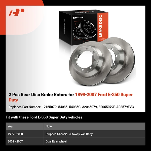 2 Pcs Rear Disc Brake Rotors for 1999-2007 Ford E-350 Super Duty