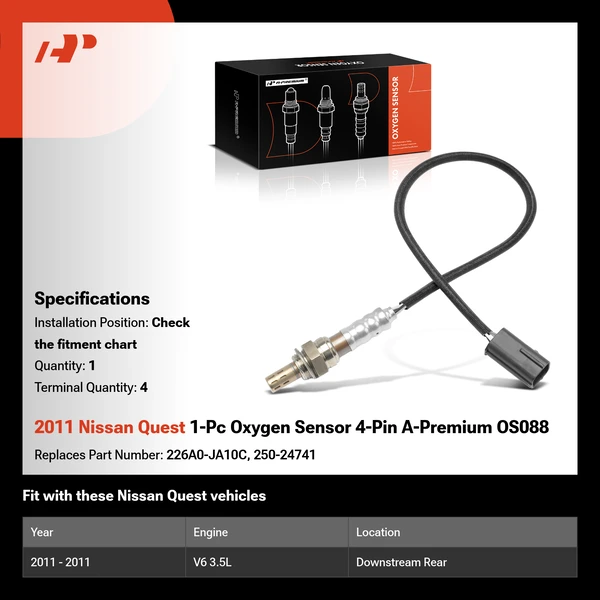 2011 Nissan Quest 1-Pc Oxygen Sensor 4-Pin A-Premium OS088