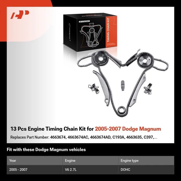 13 Pcs Engine Timing Chain Kit for 2005-2007 Dodge Magnum