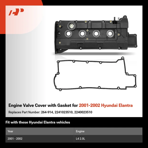 Engine Valve Cover with Gasket for 2001-2002 Hyundai Elantra