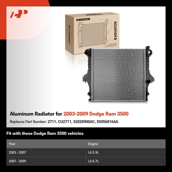 Aluminum Radiator for 2003-2009 Dodge Ram 3500