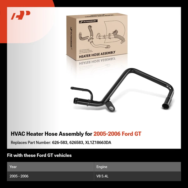 HVAC Heater Hose Assembly for 2005-2006 Ford GT