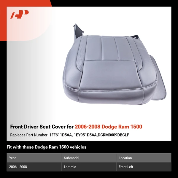 Front Driver Seat Cover for 2006-2008 Dodge Ram 1500