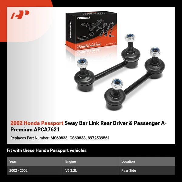 2002 Honda Passport Sway Bar Link Rear Driver & Passenger A-Premium APCA7621