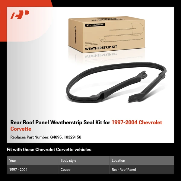 Rear Roof Panel Weatherstrip Seal Kit for 1997-2004 Chevrolet Corvette
