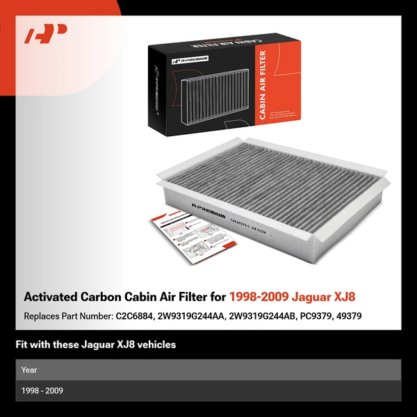 Activated Carbon Cabin Air Filter for 1998-2009 Jaguar XJ8
