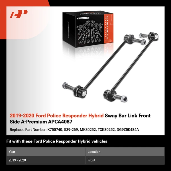 2019-2020 Ford Police Responder Hybrid Sway Bar Link Front Side A-Premium APCA4087