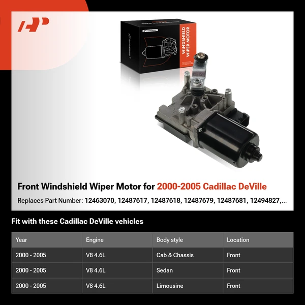 Front Windshield Wiper Motor for 2000-2005 Cadillac DeVille