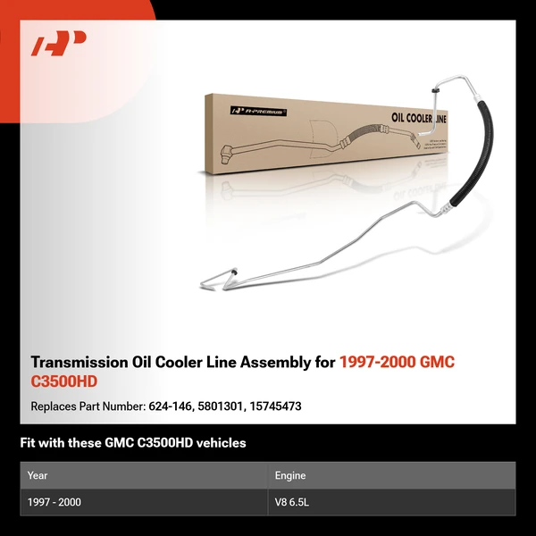 Transmission Oil Cooler Line Assembly for 1997-2000 GMC C3500HD